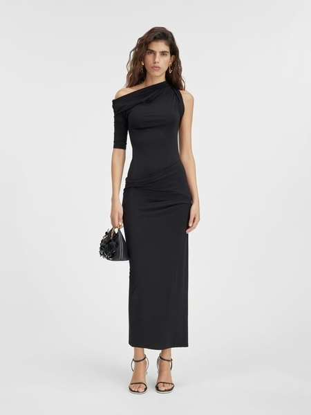 Minimalist Black Maxi Dress Studio Shot